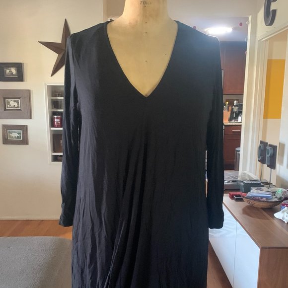 Anthropologie Meadow Rue V Neck Stetchy Dress with Drapey Front and Back Detail - Picture 2 of 7